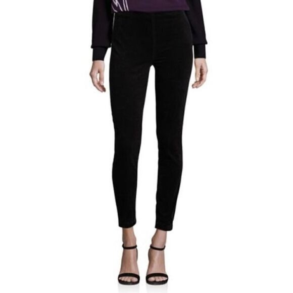 Tory Burch Black Corduroy Skinny High Waist Pants - Picture 1 of 8